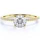 thumbnail image 1 of JeenMata Anillo de Compromiso de 1 Quilate con Corte Redondo y Engaste Pavé en Oro Amarillo de 18 K sobre Plata Esterlina, 1 of 5