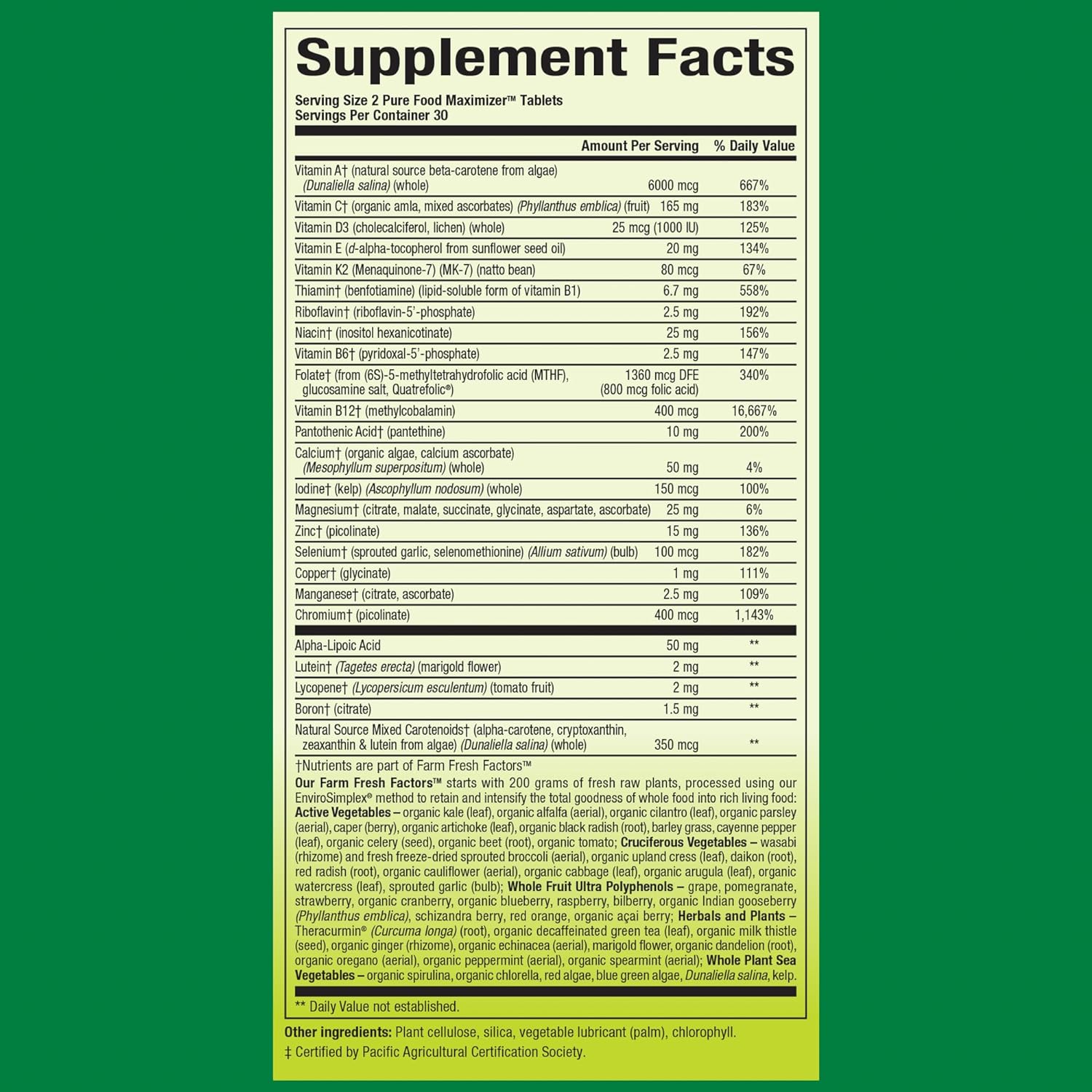 Natural Factors Whole Earth & Sea Women's 50+ Multivitamin & Mineral, 1 Serving Contains Nutrition Equivalent to ½ lb of Veggies, 60 Tablets
