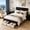 Black, variant on Gewnee Queen Size Rustic Farmhouse Platform Bed Frame, Steel Frame with Wood Slats, Noise‑Free, Under‑Bed Storage, Easy Assembly, No Box Spring Required for Bedroom, White & Black