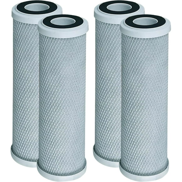 – 4 Pack Radial Flow Carbon Water Filter Cartridges Compatible with CB3, GE FXUVC, FXULC, CBC-10 Models – Removes Bad Taste – Whole House Replacement Filter Cartridge – 0.5 Micron – 10" x 2.5"