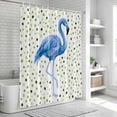 thumbnail image 6 of Blue Flamingo Bathroom Shower Curtains with 12 Hooks Waterproof Shower Curtain for Stalls and Bathtubs Sage Green Polka Dots Tropical Modern Art Decorative Bathroom Privacy Curtain 72x96 Inches, 6 of 9