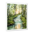 thumbnail image 2 of Designart 'River Through Green Birch Forest' Lake House Framed Art Print, 2 of 4