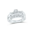 thumbnail image 2 of Sterling Silver His Hers Round Diamond Solitaire Matching Wedding Set 1/20 Cttw, 2 of 3