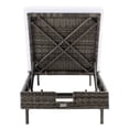 thumbnail image 6 of SAFAVIEH Cam Contemporary Modern Outdoor Patio Sunlounger, Grey Brown/White, 6 of 14