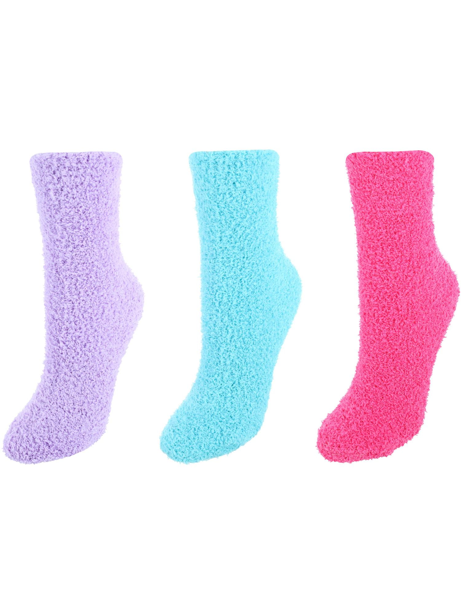Country Kids Little Girls Fuzzy Dot Sock 3 Pair