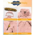 thumbnail image 5 of Chrisuno Girls Durable Utility Winter Coats Multiple Pockets Trendy Teenage Long Parka Windproof Safe Outerwear Bubble Jackets Pink 6-7, 5 of 5