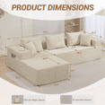 thumbnail image 6 of DELMANGO Modular Sectional Sofa with L-Shape Chaise, Corduroy Boneless Couch Set for Living Room, No Assembly Required, Beige, 6 of 8