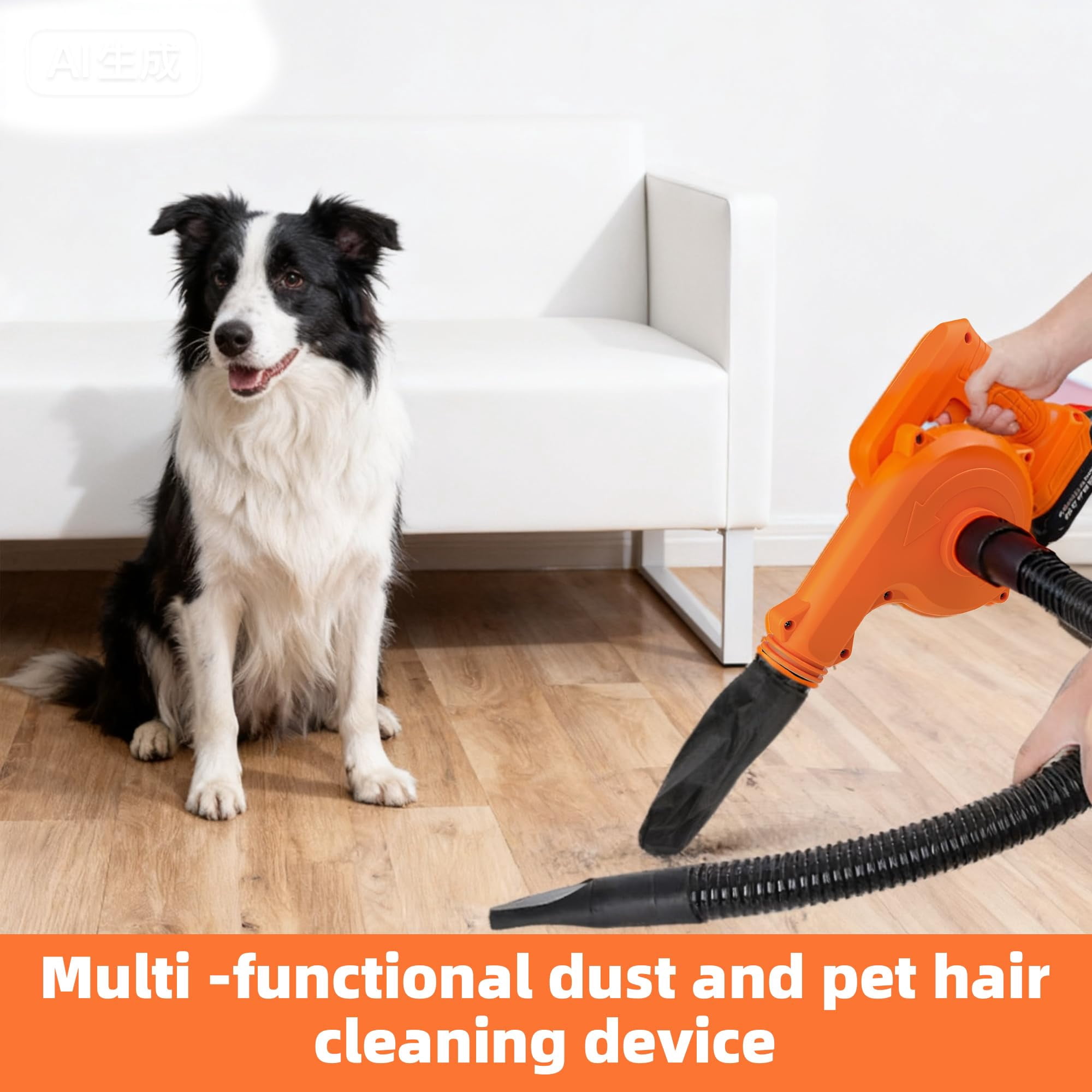 YUIECHER 2-in-1 Cordless Leaf Blower & Vacuum, 300W, 12000RPM, Dual Batteries, Lightweight