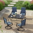 thumbnail image 5 of Techmilly Patio Swivel Chairs Set of 4, Outdoor Dining Chairs High Back Padded All Weather Breathable Textilene Outdoor Swivel Chairs with Metal Rocking Frame for Lawn Garden Backyard Deck, Navy Blue, 5 of 7