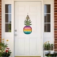 thumbnail image 2 of fsxdhpcsgfc Wooden Door Hangs For Spring Decoration Pineapple Shaped Wooden Door Hangs Farmhouse Front Small Decorations Double Wreath Hanger for Front Door Welcome Door Hanger for Wreath Front Door, 2 of 4