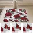 thumbnail image 4 of Dish Drying Mat Absorbent Dish Drainer Kitchen Counter 15.7x11.8inch Dish Drying Pad for Countertops Sinks Draining Racks Roses and Butterflies Pattern, 4 of 9