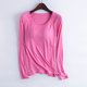 thumbnail image 1 of Pijama de manga larga para mujer, ropa de casa de color con almohadillas para el pecho, camiseta de manga larga, cómoda base para uso externo, pijama de modal de cuello redondo para mujer., 1 of 3