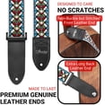 thumbnail image 2 of Correa para guitarra Amumu, de cristal teñido, vintage, jacquard, 95 — 162 cm, 2 of 8