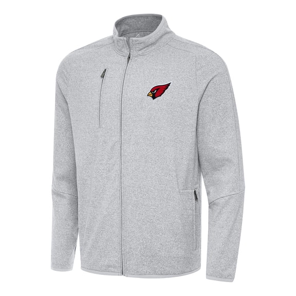 Men's Antigua Heather Gray Arizona Cardinals  Hold-Up Tri-Blend Full-Zip Jacket