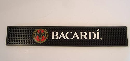 New Bacardi Bar Mat Spill Rail Rubber Tropical Palm Leaves Bat 23" x 3.5" 