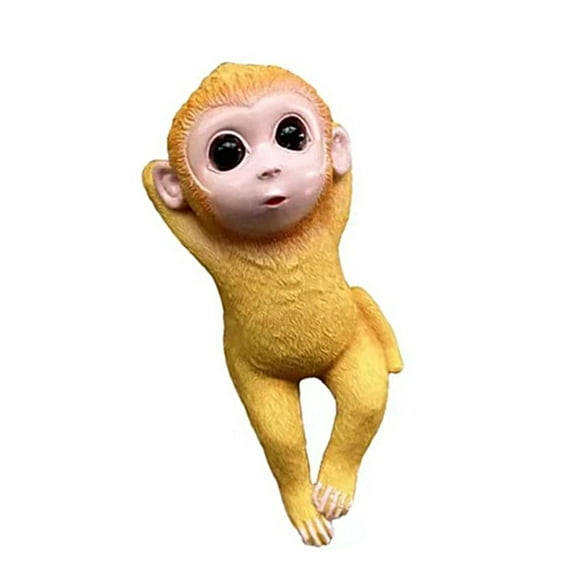Jesscasday Monkey Hanging Pots Adornment, Durable Resin Planter Pots Hangers Monkey Sculpture for Balconies and Porch Decoration