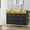 Black, variant on TROPOW 8 Drawer Wood Dressers for Bedroom with Led Light and Power Outlet, Wooden Dressers with Open Shelves and Gold Handle for Adult and Kids Bedroom, 16.6" Wide Modern Chest of Drawers