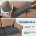 thumbnail image 4 of Velvet Stretch Couch Cushion Cover Plush Cushion Slipcover for Chair Cushion Furniture Protector Seat Cushion Sofa Cover (1 Piece Armchair Cushion Covers, Grey Striped), 4 of 8