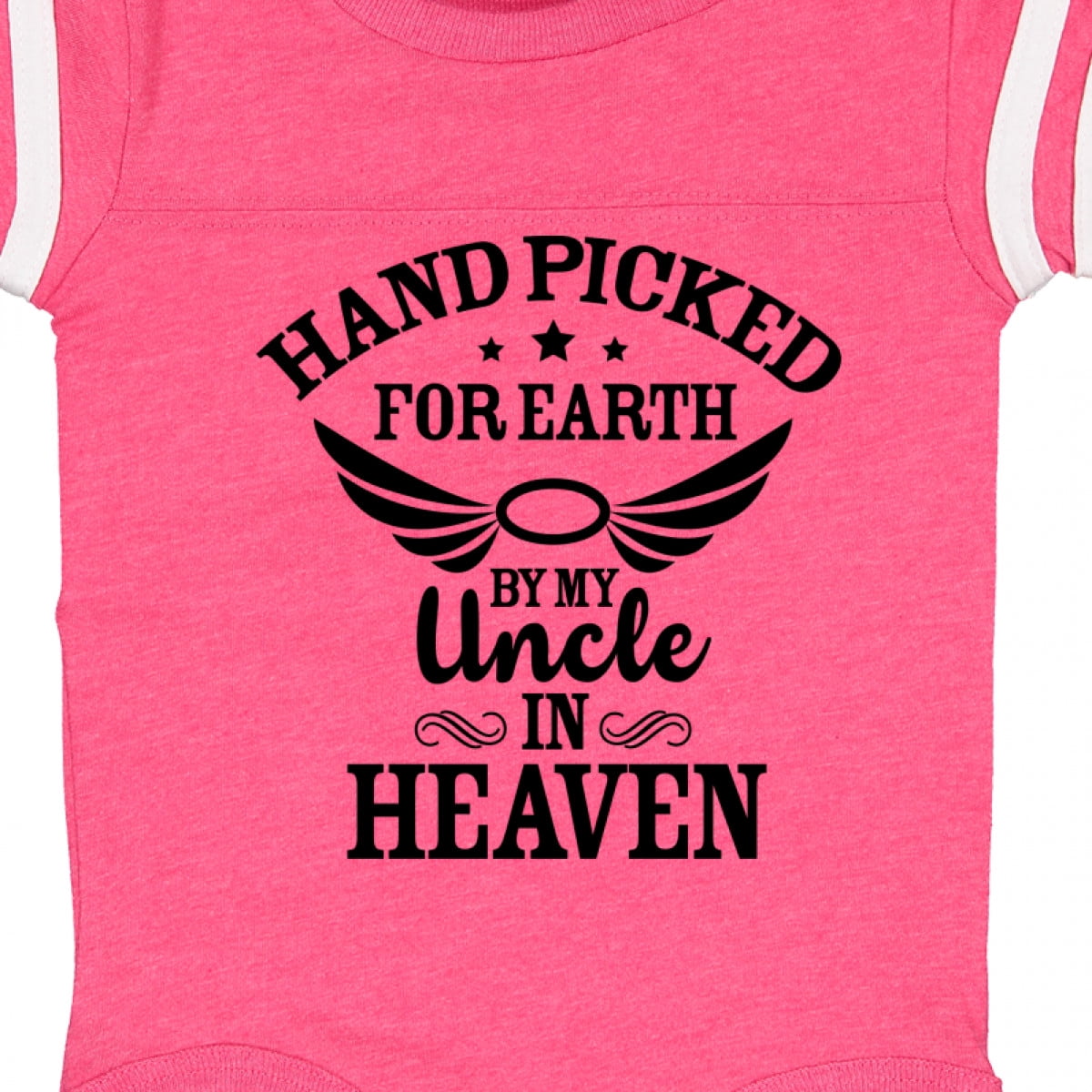 Inktastic Handpicked for Earth by My Uncle in Heaven with Angel Wings Boys or Girls Baby Bodysuit