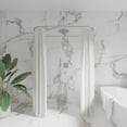 thumbnail image 2 of Naiture 54'' x 30'' D Shape Shower Curtain Rod with Ceiling or Wall Dual-Use Swivel Support, Shower Window Rod, Stainless Steel, Brushed Nickel Finish, 2 of 8