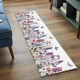 thumbnail image 3 of Purple Flowers 2'x6' Runner Rugs for Hallway Kitchen Bedside Non Slip, Spring Butterflies Lavender Daisy Botanical Entryway Rug Runners with Rubber Backing, Long Carpet Runner for Laundry Room, 3 of 8