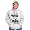 thumbnail image 5 of Hot Mess White Dress Bachelorette Zip Hoodie Sweatshirt Women Brisco Brands S, 5 of 6