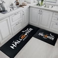 thumbnail image 3 of Black Kitchen Rugs and Mats Non Skid Washable Set of 2, Halloween Pumpkin Orange Bat Autumn Kitchen Mats for Floor, October Holiday Spooky Trick or Treat Under Sink Kitchen Runner Rug, 3 of 6