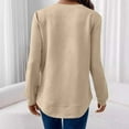 thumbnail image 3 of Sweatshirt for Women Long Sleeve Crewneck Pullover Blouse Tops with Curved Hem Casual Solid Fall Fashion Sweaters Loose Trendy Winter Clothes Cute Tops Comfy Fall Outfits 2025, 3 of 7