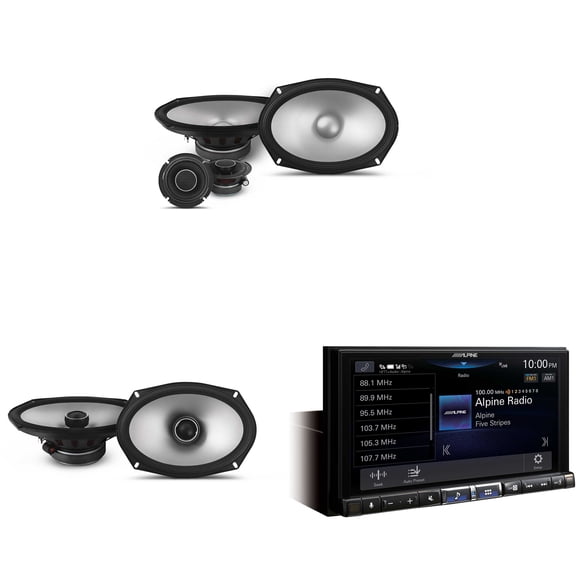 Alpine iLX-507 7" Multimedia Receiver Wireless Apple CarPlay & Wireless Android Auto & 1 Pair Alpine S2-S69C Type S 6x9" Comp Speakers