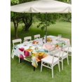 thumbnail image 3 of Outdoor Tablecloth with Umbrella Hole and Zipper, Easter Rectangle Table Cloth 60x102 Inch Waterproof Tablecloth, Spring Watercolor Eggs Country Tulip Flower Plant Picnic Table Cover for Patio, 3 of 7