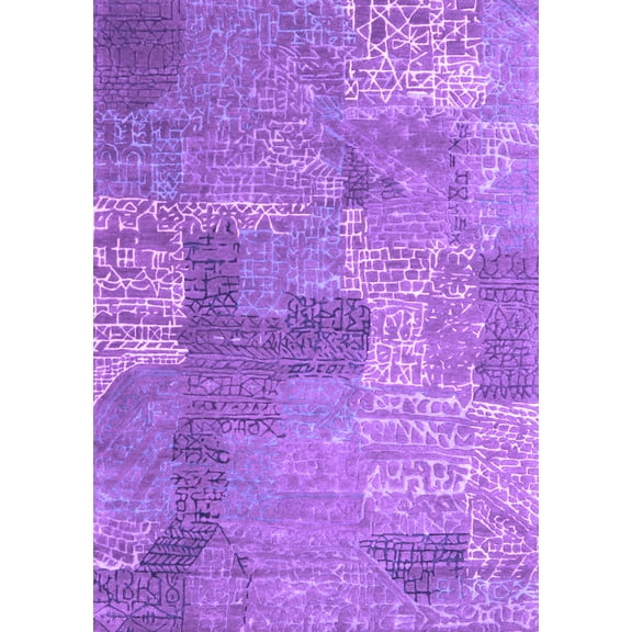 Ahgly Company Indoor Rectangle Persian Purple Bohemian Area Rugs, 5' x 7'