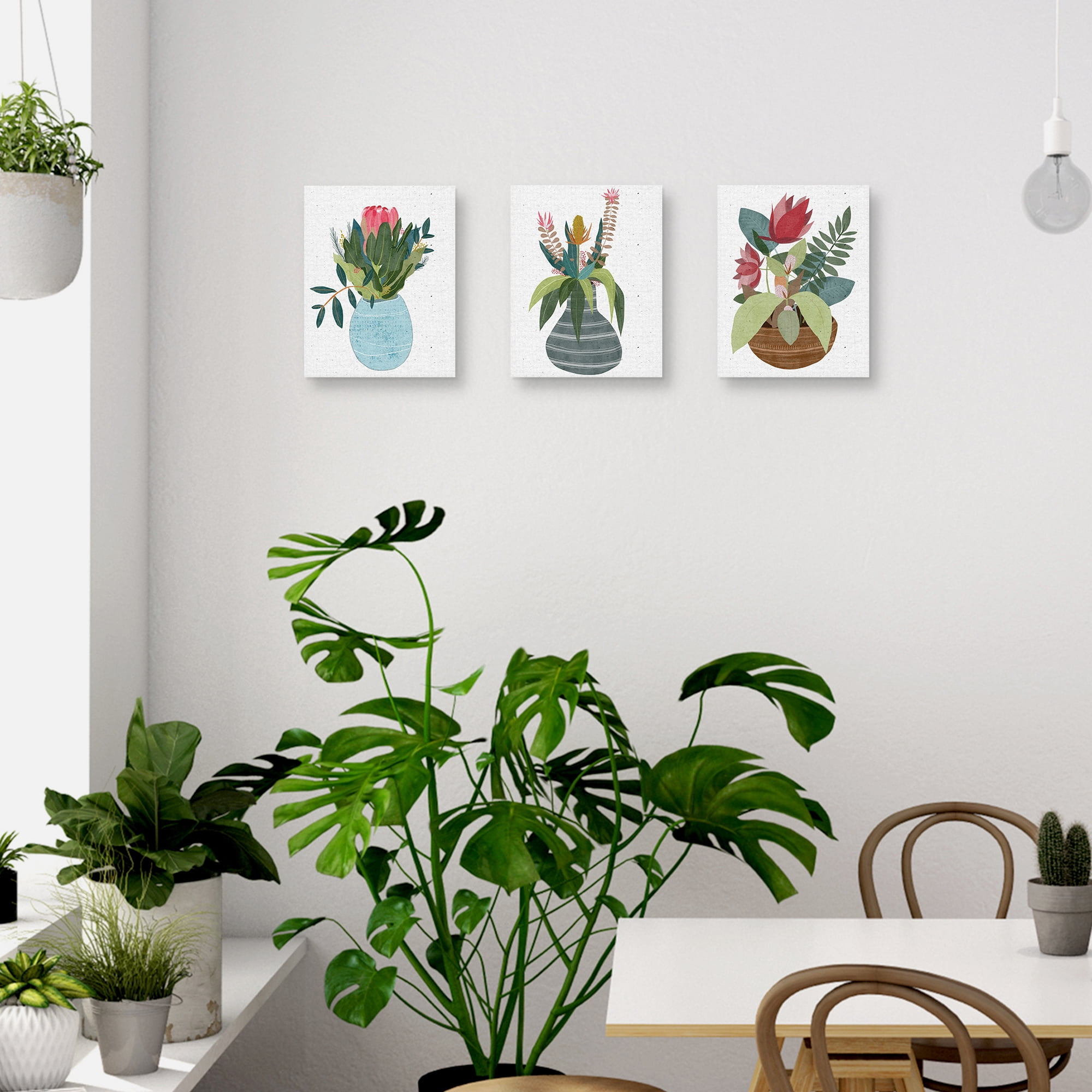 Potted Petals I, II & III by Belle Maison Canvas Art Print