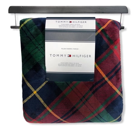 UPC 647080000676 product image for Tommy Hilfiger Red Navy Green Plaid Sherpa & Velvet Plush Throw 50  X 60 | upcitemdb.com