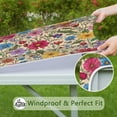 thumbnail image 6 of Pioneer Flower Floral Print Pattern Square Fitted Tablecloth with Elastic Edge,Square Table Cover,Washable Elastic Table Cover for Home Kitchen Party Decor 34"x34", 6 of 6