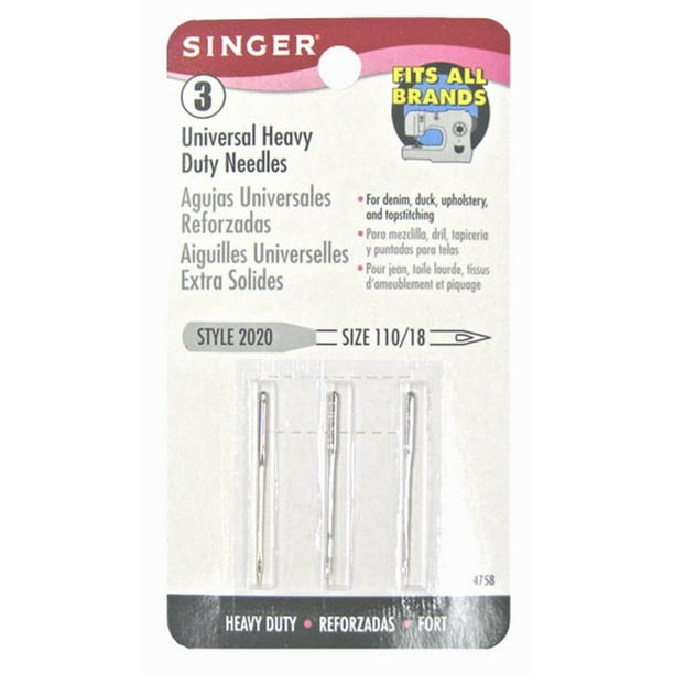 Singer Heavy Duty Machine Needles, Size 110/18, 3Pack