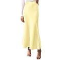thumbnail image 4 of VONDA Women Fashion High Waist Ruffled Hem Baggy Skirt Solid Color Pleated Long Maxi Skirts, 4 of 4