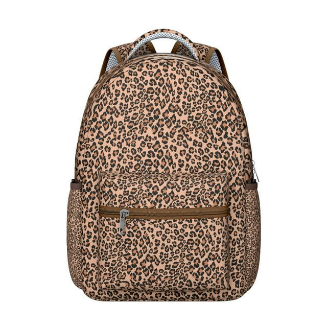 Leopard Backpack for Students Unique Abstract Animal Print with Texture Fashion Travel School Bag
