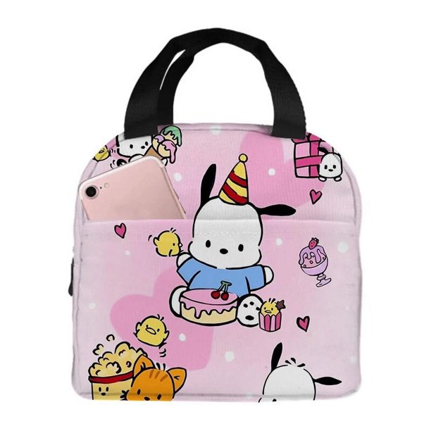 Sanrio-fiambrera portátil con dibujos animados Kuromi, bolsa aislante de papel de aluminio engrosado, ideal para regalo, novedad