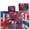 Blue Red Tie-dye American Flag, variant on COEQINE Universal Golf Cart Seat Cover with Bag-Style Fold Design, Includes Carry Handle, Fits Most 2-Seaters, 51.2x30.3 Inch, Quilted Padding & 4 Front Pockets, Eagle USA US American Flag Splatter