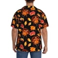 thumbnail image 3 of Pofeuu Thanksgiving Turkey 1 Print Mens Casual Short Sleeve Shirts Beach Summer Spread Collar Pocket Tops Men's Casual Short-sleeved Shirt-Small, 3 of 5