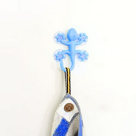 

Xunyuan 5Pcs Suction Hook Multi-use Wall Mount PVC Simple Operation Gecko Shape Hanger Hook Household Supplies