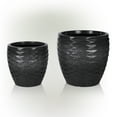 thumbnail image 3 of Alpine Corporation Set of 2 Assorted Size Planters with Drainage Holes, Speckled Gray, 3 of 13