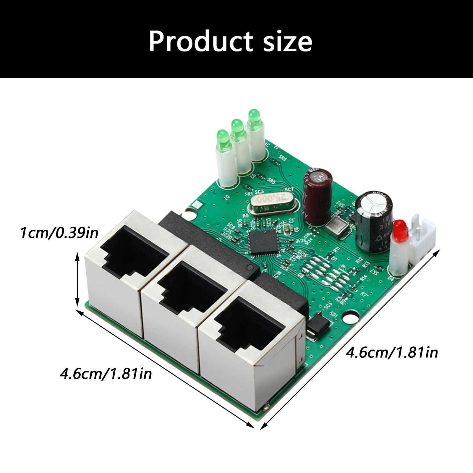Compact 3Port Networking Switches 100Mbps Plug and Play with LED for Multiple Device Connectivity