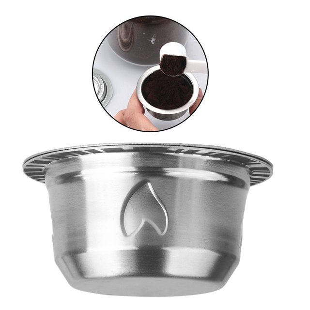 Cápsula de café recargable reutilizable Macarena de acero inoxidable para preparación de expreso 150 ml