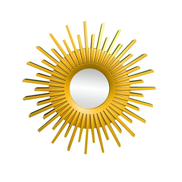 Decoración de pared de fondo Espejos Bonnyco Espejo decorativo circular moderno dorado Oro en forma de sol