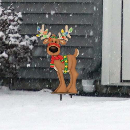 Briarwood Lane Reindeer in Lights Metal Yard Art
