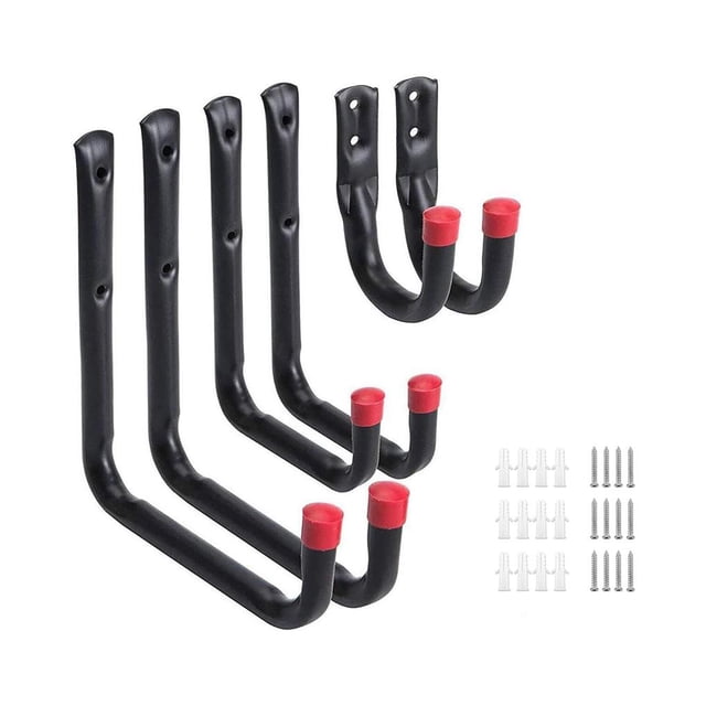 Bearachild Ganchos de pared de metal Ganchos de almacenamiento duraderos Ganchos montados en negro con tornillos y tubos de expansión Almacenamiento y organización del hogar Bearachild HA015972-00