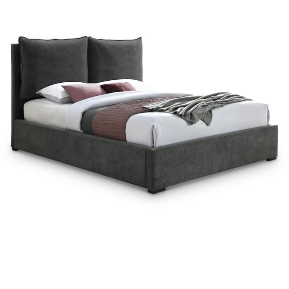 Meridian Furniture Misha Pepper Black Fabric Queen Bed