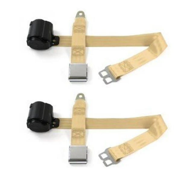 Ceinture de Sécurité Rétractable pour Avion 2 Points Tan avec Support et 2 Ceintures pour AMC 1958-1988