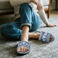thumbnail image 3 of Xoenoiee Aztec Elephant American Tribal Print Women Men Cotton Open Toe House Slippers, Breathable Summer Indoor Slides, Memory Foam Slip-on Slippers Anti Slip Sole, 12-13 Women/11-12 Men, 3 of 7